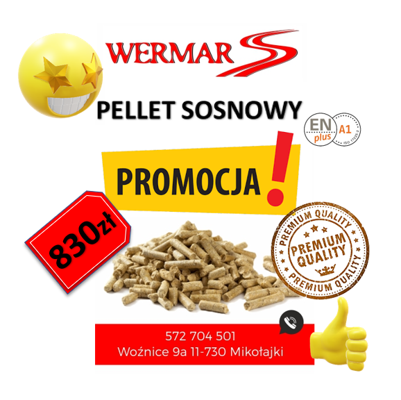 pellet sosnowy en plus a1 premium wermar mikołajki mrągowo giżycko ryn orzysz promocja